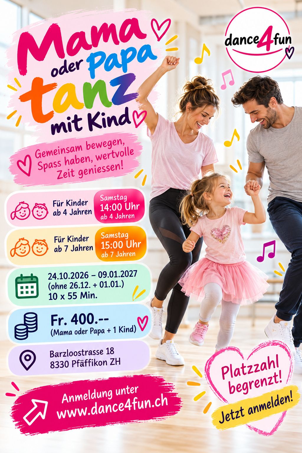 Mama oder Papi tanzt mit Kind
