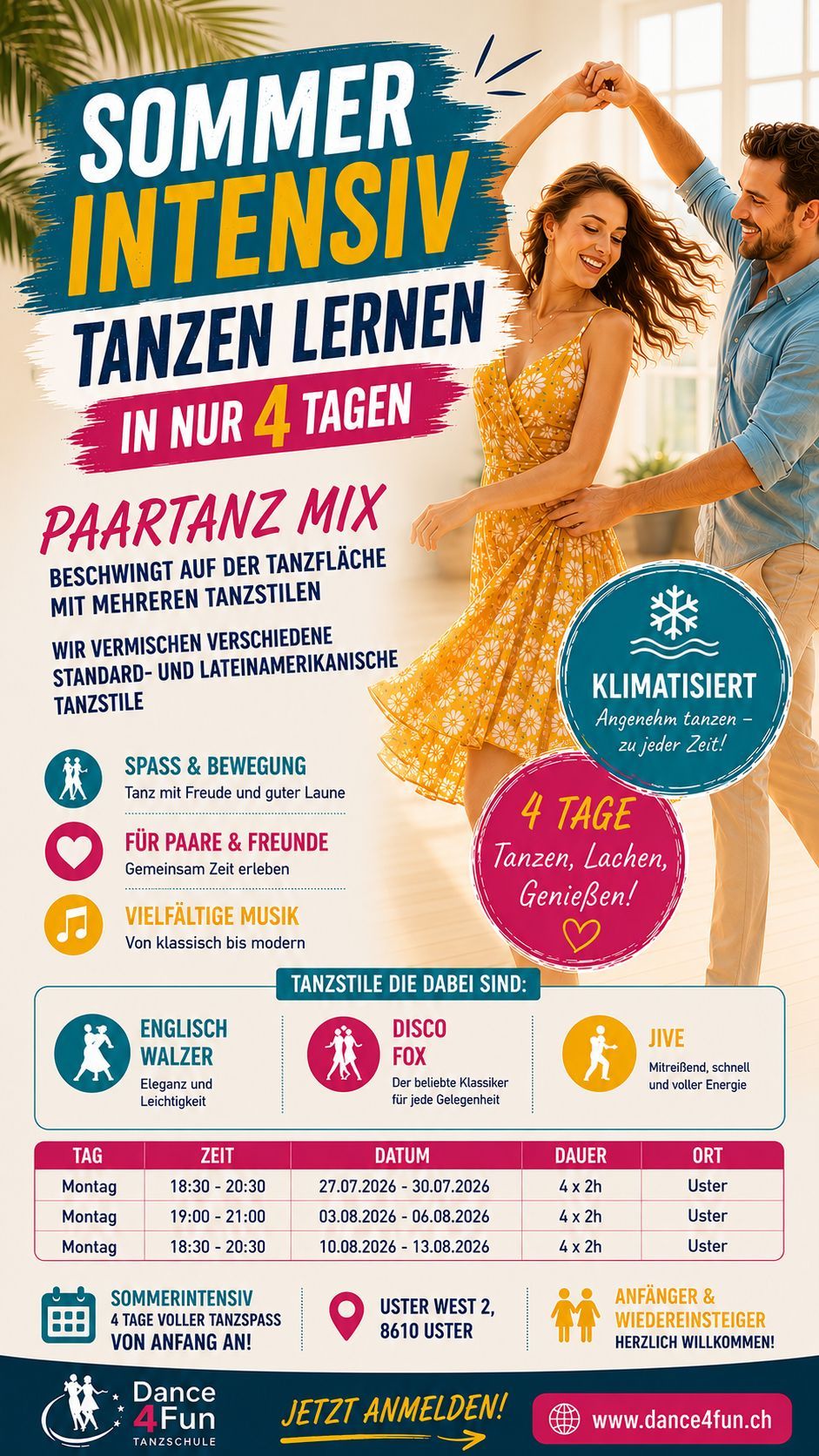 Paartanzmix Sommerintensiv Tanzkurse - Hochzeit